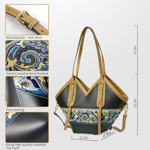 Bolso de Mano Moderno para Mujer, con Forma de Corona, Minimalista, Estructurado, de Cuero Genuino, Espacioso, para Trabajo y Negocios - Product Image 5