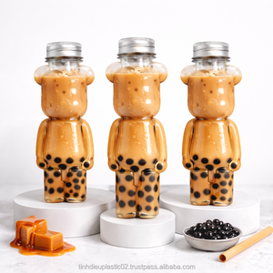 400ml Tall Bear PET Plastic <b>Bottle</b> with Screw Lid for Carbonated Beverages for Bubble Tea Export to Asia Europe America - Product Image 4