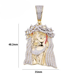 จี้พระเยซูทรงกลมแบบฝังขอบ ชุบทอง ประดับเพชรโมอิสซาไนต์ VVS ระดับ Iced Out สไตล์ฮิปฮอป เครื่องประดับคุณภาพสูง รับรองโดย IGI - Product Image 6