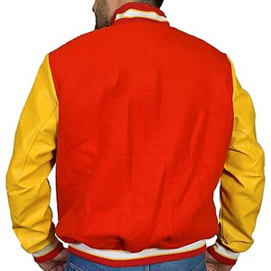 แจ็คเก็ตบอมเบอร์ดีไซน์คุณภาพสูงสำหรับผู้ชาย แขนหนัง ปักลายเชนิลล์ แจ็คเก็ตเบสบอลแบบ Letterman Varsity สำหรับผู้ชาย - Product Image 2