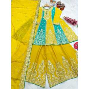 Conjunto de Traje de Fiesta para Mujer de Diseñador, Elegante Top Plazzo y Dupatta para Ocasiones Especiales - Product Image 6