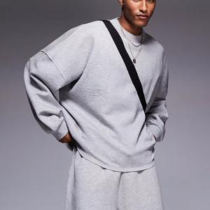 Sweat-shirt épais à épaules tombantes style urbain tendance, avec logo imprimé et brodé, à manches longues, pour homme, idéal pour le sport et l'exercice - Product Image 6