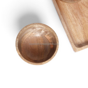 Tazón para Aperitivos o Ensaladas de Madera de Mango Natural Tallado a Mano, Vajilla para Cocina, Hogar y Hoteles, Tazones para Servir Comida y Bocadillos - Product Image 6