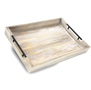 Bandeja de Servir Cuadrada de Madera con Diseño Floral Turquesa, Platos y Vajilla Hechos a Mano, Plato de Servir de Madera - Product Image 5