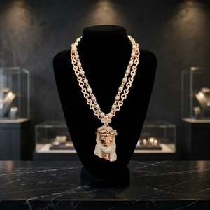 <b>Gold</b> Filled Jesus Head Pendant Moissanite Diamond Religious <b>Necklace</b> Bezel Set Faith Inspired Jewelry <b>For</b> <b>Men</b> luxury jesus head - Product Image 2