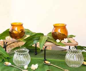 ชามแก้วใส่ของหวาน ชามมาต์ก้า ชามแก้วตกแต่งสำหรับของหวาน ชามแก้วใส่ของหวานคุณภาพพรีเมียม สีเหลืองอำพัน ชามแก้วใส ภาชนะแก้วใส - Product Image 3