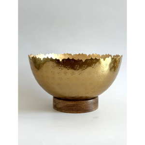 Nouveau Bol Métallique Élégant avec Base en Bois, en Acier, pour la Cuisine Domestique et les Fêtes, Idéal pour Servir la Soupe - Product Image 6
