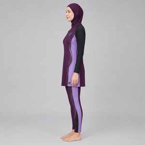 Nouvel ensemble de maillot de bain musulman pour femme, entièrement couvrant, avec hijab, imprimé lettres, respirant et séchage rapide - Product Image 4