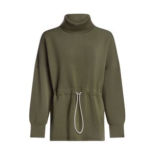Nouveau Sweat-shirt Court Vert Décontracté et Sportif pour Femme 2026, à Manches Longues, Taille Cintrée, avec Strass et Finition Délavée - Product Image 6