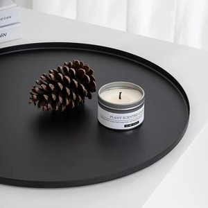 Plateau de toilette en métal avec base miroir, organiseur de cosmétiques, plateau de rangement décoratif pour salle de bain - Product Image 2