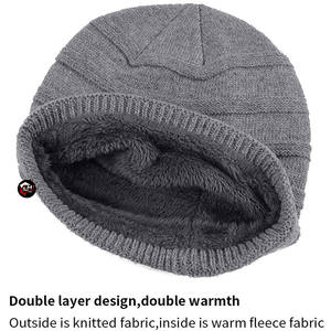 Gorros de punto cálidos para hombre, gorros elásticos tipo calavera, gorros de invierno para exteriores, gorros gruesos y suaves para clima frío, gorros de moda. - Product Image 4