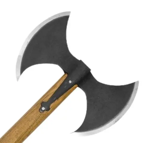 Hache viking artisanale avec manche en bois de frêne gravé et fourreau en cuir avec gravure sur la tête - Product Image 4