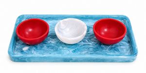 Nouveauté : Bol en résine écologique personnalisé avec plateau, design marbre naturel, décoration élégante pour la maison, idéal pour la cuisine et le bureau - Product Image 6