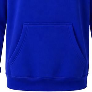 Sweat-shirt à capuche personnalisé bleu cobalt pour homme, à manches longues, coupe régulière, en molleton avec cordon de serrage à la capuche, poche kangourou, style athlétique - Product Image 5