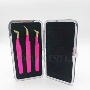 แหนบขนตาสีชมพูบลัชออนพร้อมจุดชุบทองจุดยึดเพชรที่แข็งแกร่งโลโก้ที่ออกแบบได้อย่างยั่งยืน - Product Image 4