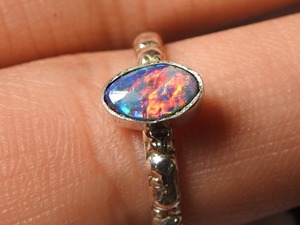 Australian <b>Opal</b> <b>Ring</b>-925 Sterling Silver-7.5 US Size-October Birthstone-<b>Opal</b> Doublets-Handmade Jewellery-Gift For Her - Product Image 1