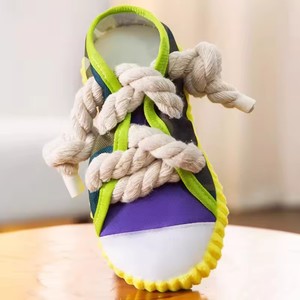<strong>Dog</strong> Squeak <strong>Toy</strong> Teeth Grinding Bite Resistant Slippers Shape Puppy <strong>Chew</strong> <strong>Toy</strong> With <strong>Cotton</strong> <strong>Rope</strong> Pet Chewing <strong>Toys</strong> - Product Image 2
