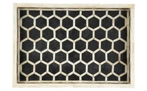 Bandeja de Servir Artesanal con Incrustaciones de Hueso para Servir Bebidas, Aperitivos y Postres, Elegante Adorno Decorativo para Sala de Estar y Comedor - Product Image 5