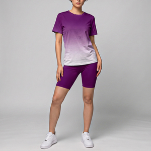 Conjunto de Dos Piezas de Verano para Mujer, Ropa Casual al por Mayor, Conjuntos de 2 Piezas con Diseño Tie Dye Personalizado, Trajes Deportivos para Mujer - Product Image 3