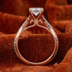 Elegant Radiant Cut Diamond <b>Ring</b> in 14K Rose Gold Handmade Rose Gold Diamond <b>Ring</b> with Twisted <b>Split</b> Band - Product Image 3