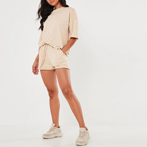 Ensemble streetwear deux pièces pour femmes, 100% coton, été, moderne, décontracté, chic - Product Image 2