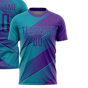เสื้อฟุตบอลชายแบบซับลิเมชั่นสั่งทำพิเศษ เนื้อผ้าโพลีเอสเตอร์ระบายอากาศ คอเสื้อแบบสั้น แขนสั้น พิมพ์ชื่อทีม เสื้อยืดซับลิเมชั่นไร้ตะเข็บ - Product Image 5