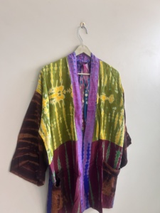 Kimono Tradicional Vintage Hecho a Mano de Seda para Mujer, Vestido de Verano - Product Image 3