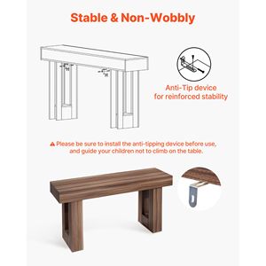 Consolle Rettangolare in Legno Stile Rustico da 63 Pollici, Tavolo Lungo e Stretto per Divano, Ideale per Ingresso e Magazzino - Product Image 6
