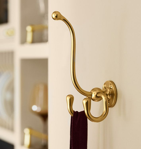 Brass Hook Holder Towel Hanger Best Selling Decorative 1.5 Inch Brass Double Coat Hooks Wholesale Supplier - Product Image 2