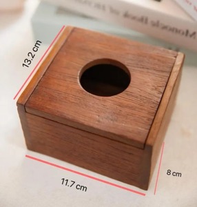 Porte-boîte à mouchoirs en bois multifonctionnel - Design minimaliste moderne pour table basse, bureau, style vintage - Product Image 6