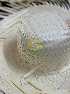 Palm <b>Leaf</b> Hat Pava Sombrero for Adults Traditional Puerto Rican Pava Straw Hat White Color Frayed Straw Hat Wholesale - Product Image 2