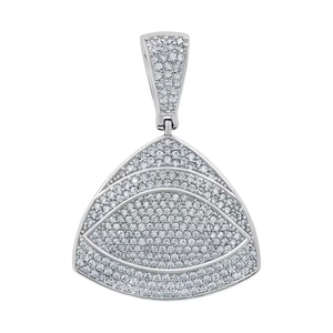 Colgante de Ojo de Moissanita ZAWO HOUSE, Plata 925 con Baño de Rodio, Micro Pavé, Corte Brillante Redondo, Unisex, Lujoso, para Uso Diario - Product Image 1