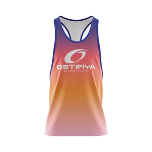 Débardeur sans manches pour homme Ostriya en polyester/coton, écologique, avec logo sur le devant, séchage rapide, respirant, personnalisable, pour la salle de sport - Product Image 1