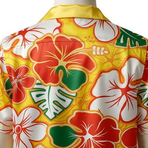 Chemise Hawaïenne Unie pour Homme Style Urbain Respirante Séchage Rapide 100% Polyester Tissu Sergé Saison Estivale Compatible OEM - Product Image 3