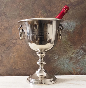 ถังแชมเปญอะลูมิเนียมหล่อขึ้นรูปโลหะสไตล์วินเทจสีเงิน สำหรับแช่ไวน์และเบียร์ ชุดอุปกรณ์บาร์ - Product Image 2