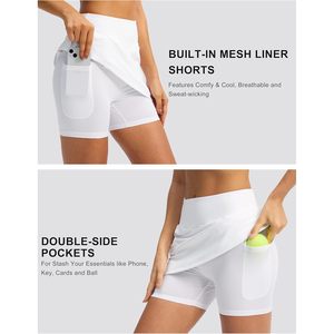 <b>Women's</b> High Waist White Golf <b>Skort</b> With Pocket Straight Mini Skirt Casual Breathable Athletic Style Custom OEM - Product Image 3