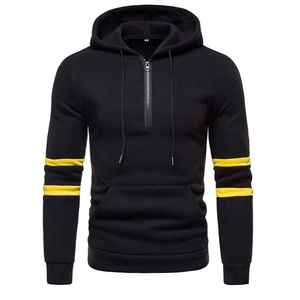 Sudadera con capucha personalizada 100% poliéster de secado rápido para hombre, deportiva, de manga larga, con forro polar, con cremallera de un cuarto, para exteriores. - Product Image 6