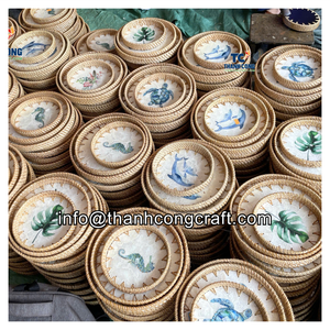 Fabricant de confiance : Plateau en rotin nacre de luxe pour présentation et service, Vietnam - Product Image 4