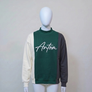Custom Mock Neck Sweatshirt Color Block <b>Long</b> <b>Sleeve</b> Streetwear OEM ODM Wholesale Bulk Unisex Cotton Pullover Fashion <b>Top</b> - Product Image 4