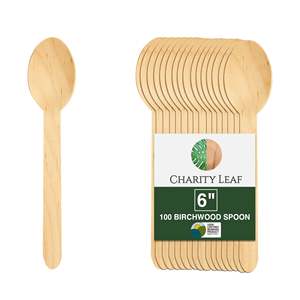 Cucchiai Monouso in Legno di Betulla, Confezione da 100 - Product Image 1
