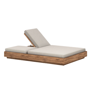 เตียงนอนกลางวันแบบธรรมชาติ ดีไซน์คลาสสิก เตียงอาบแดดคู่พร้อมเบาะต่ำ ผลิตในอินโดนีเซีย - Product Image 1