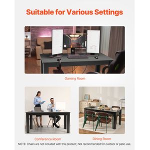 Tavolo da Pranzo Moderno in Legno per 6 Persone, Lungo 160 cm, Grande Scrivania Stabile per Conferenze - Product Image 6
