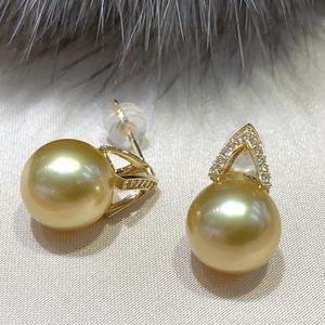 Boucles d'oreilles à clous en perles naturelles de 9-10 mm, design rond presque parfait, polyvalentes et élégantes pour les trajets quotidiens, coffret cadeau parfait - Product Image 2