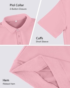 Men's <b>Pink</b> Short Sleeve <b>Polo</b> <b>Shirt</b> Solid Color Knitted Cotton Casual Plus Size Wear - Product Image 2