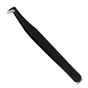 Juego de Pinzas de Acero Inoxidable con Punta Lisa en Forma de L de 45 y 90 Grados, 5 Piezas, Marca Privada, para Extensión de Pestañas, Proveedor OEM ZH-ELT-182 - Product Image 6