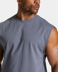 Débardeur Homme Personnalisé Oversize en Polyester Coton, Col Rond Sans Manches, Coupe Ample, Style Décontracté Streetwear, Vêtement de Loisirs pour Hommes - Product Image 3
