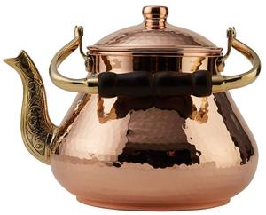 Tetera de Cobre Turco Natural de 1 mm de Espesor, Hecha a Mano, Sólida, Martillada, Grande, para Estufa - Product Image 5