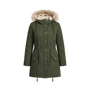 Abrigo Parka de Invierno con Cuello de Piel, Grueso, Cálido, Ecológico, Estilo Urbano, Chaqueta Larga Acolchada con Capucha - Product Image 1