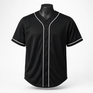 Custom Mesh Baseball Jersey Breathable Button Up Team Uniform Moisture Wicking <b>Athletic</b> Baseball Shirt OEM - Product Image 1