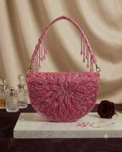 Bolso de mano de diseño para fiestas, boda, nikkah, hecho a mano en India, regalo artesanal, accesorio de boda. - Product Image 1